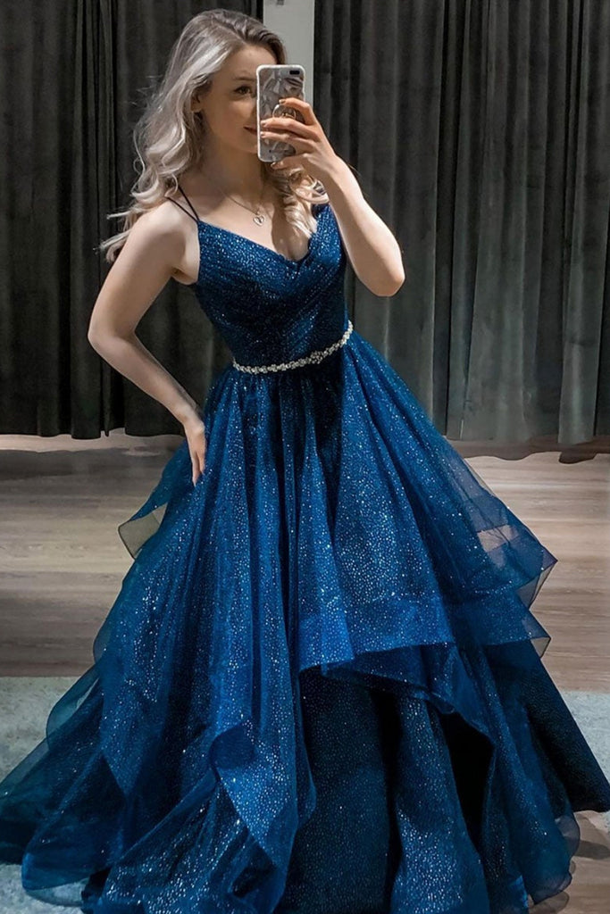 Navy blue black champagne evening dress women Mid-length banquet birthday  party celebration gown slimming lace long-sleeved singers choir stage  performance dress